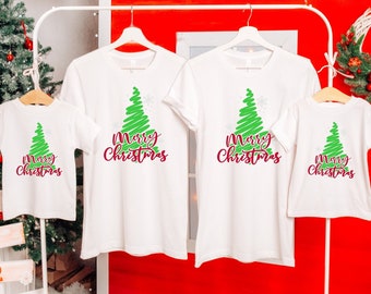 Merry Christmas Trees Family Shirt, Family Christmas Tree Shirt, Christmas Family Tees, Merry Christmas Tshirt, Christmas Gift For Family