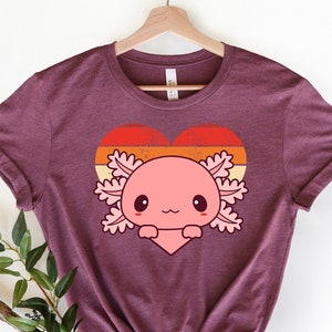 Cute Retro Axolotl Shirt, Axolotl Shirt, Axolotl Lover Gift, Vintage Tee, Love Axolotl Tshirt, Cute Axolotl Shirt, Axolotl Lover Shirt
