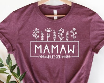 Mamaw Blessed Shirt, Mamaw Wildflower Shirt, Promoted to Mamaw, Grandma To Be, Shirt for Grammy, Nana Blessed Shirt, Gift For Grandma