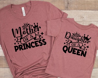 Camisa madre reina hija princesa, camiseta personalizada madre hija a juego, camisa mamá niña, camisa mamá hija, regalo del día de la madre