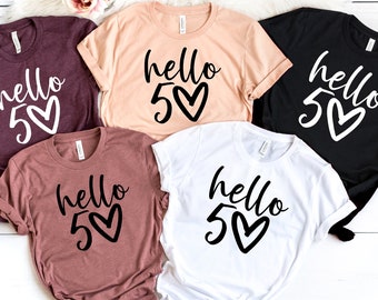 Hello 50th Birthday Party Shirts, Hello Fifty Shirt, 50th Birthday Gift, Hello 50 Tee, Fifty Years Old Gift, 50 Years Old Shirt