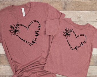 Custom Mother's Day Shirt, Mama and Mini Shirt, Mommy and Me Matching Tee, Mini Shirt, Mother and Daughter Shirt, Mom Child Matching Tee