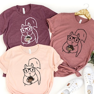 Cute Baby Squirrel Shirt, Squirrel Shirt, Squirrel With Nuts Shirt, Squirrel With Glasses Tee, Unisex Squirrel Shirt, Kids Squirrel T shirt