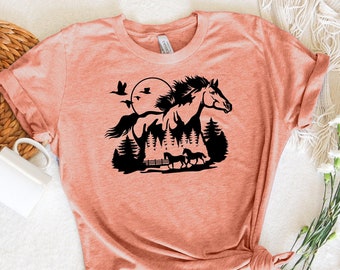 Wild Horse Shirt, Horse Riding Shirt, Horse Rider Gift, Horse Lover Shirt, Horse Lover Gift, Horseback Riding Shirt, Horse T shirt