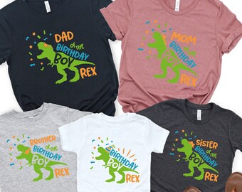 Family Dinosaur Birthday Boy Shirt, Custom Dinosaur Theme Birthday Tees, Dinosaur Family Birthday Tees, Birthday Shirt, Dinosaur Theme Party