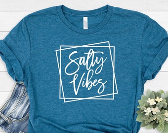 Salty Vibes Beach Shirt, Salty Beach Tee, Vacation T-Shirt, Beach Graphic Tees, Salty Beach Shirt, Vacay shirt, Funny Palm T Shirt