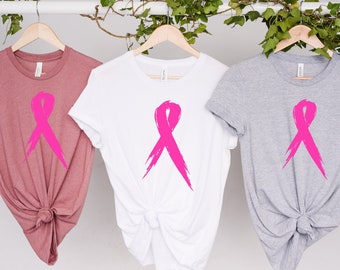 Pink Ribbon Shirt, Breast Cancer Shirt, Cancer Awareness Tee, Cancer T Shirt, Cancer Tshirt, Cancer Survivor T Shirt, Cancer Warrior Shirt