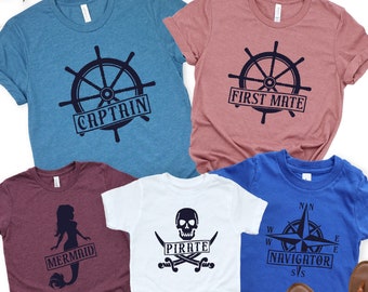 Custom Ship Captain Sailing Family Shirts, Captain And First Made Shirts, Boat Lover Family T shirt, Custom Ship Tees, Family Travel T shirt