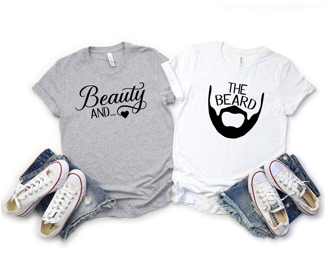 Beauty and the Beard Matching Shirt, Funny Couple T Shirt, Funny ...