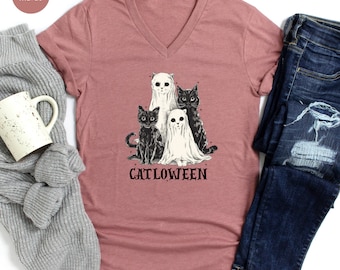 Black Cat Halloween Shirt, Funny Cat Tshirt, Halloween Shirt, Funny Halloween Tee, Black Cat Shirt, Cat Lovers Graphic Tee, Cat Shirt