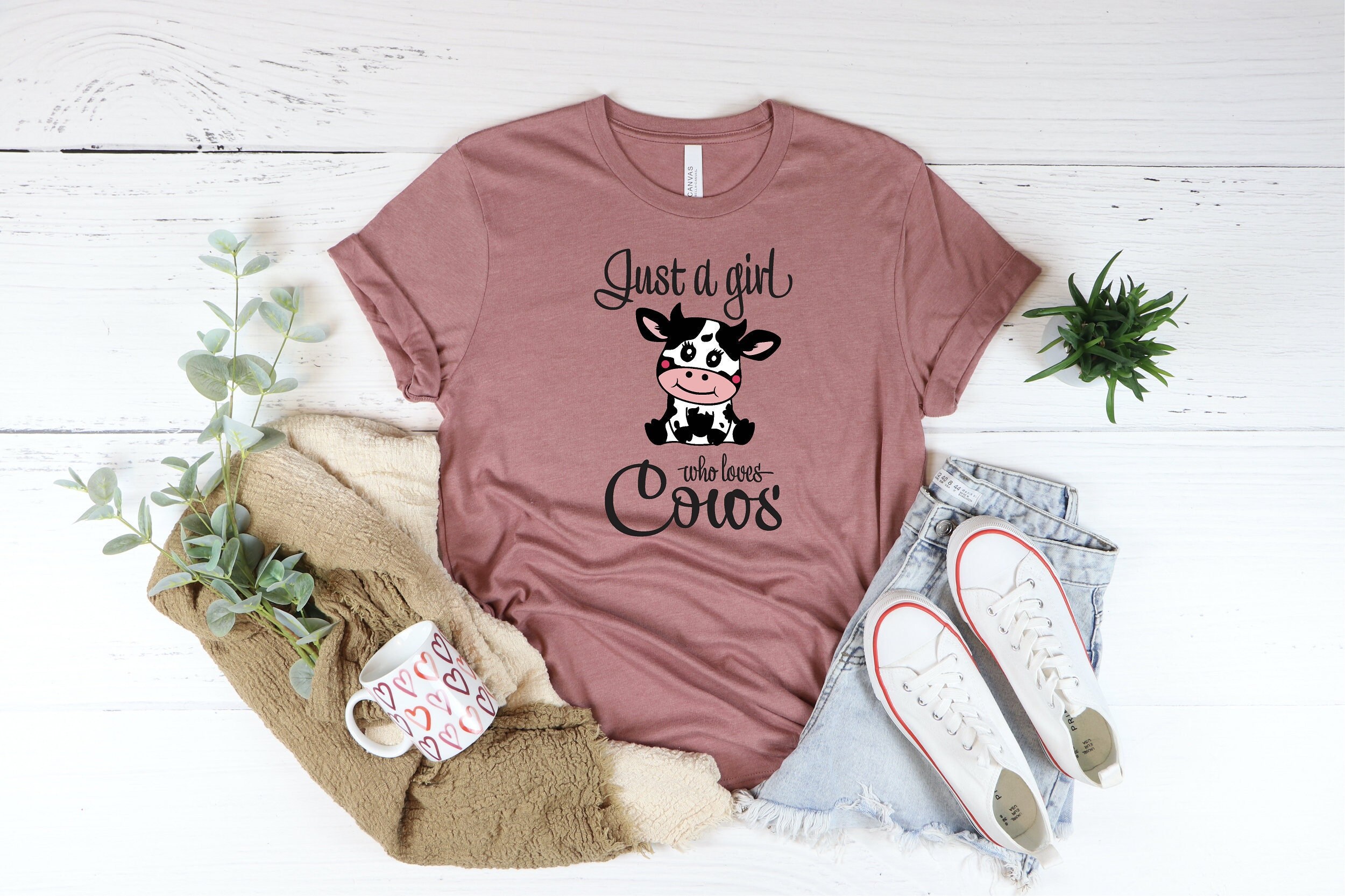 Just A Girl Who Loves Cows Shirt, Cow Lovers Shirt, Cow Lovers Tee, Cow Lovers Gifts, Farmer Shirt, Farmer Gifts, Farming Shirt, Cow Tshirt
