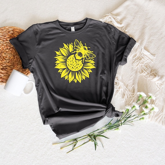 Bee And Sunflower Shirt, Bee Kind Positive T-Shirt, Inspirational Shirt, Motivational Tee, Bee Shirt, Sunflower T-shirt, Honey bee Tshirt