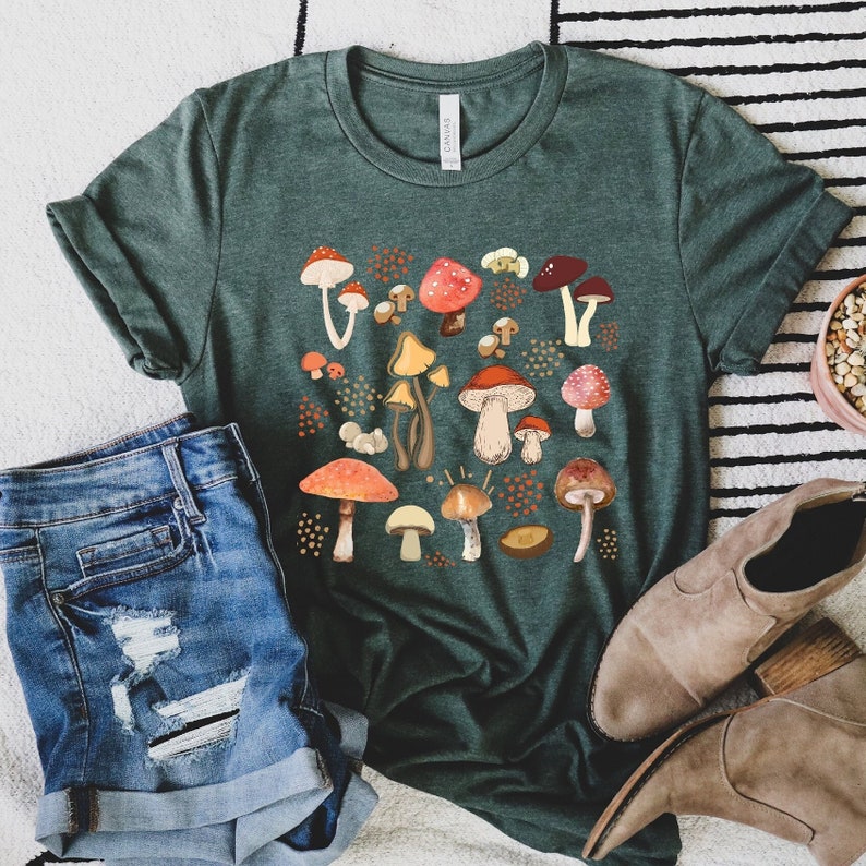 Aesthetic Mushroom Shirt Magic Mushroom Shirt Botanical Etsy