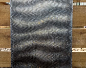 Textured abstract painting in ocean tones, inspired by waves and deep natural calm. Acrylic on canvas, minimalist coastal wall art.