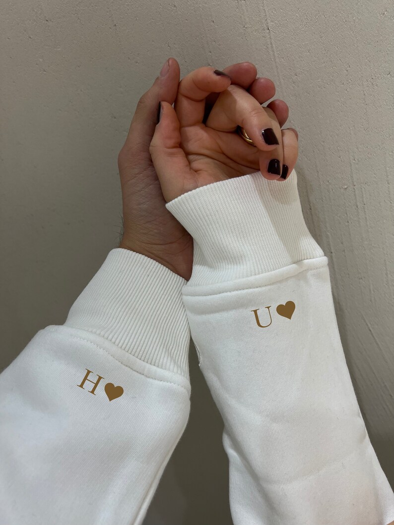 Partner Hoodies personalisiert Buchstaben nur Ärmel Name Kombi Etsy.de