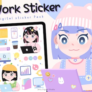 Work Digital Stickers Goodnotes Sticker Cute Sticker - Etsy