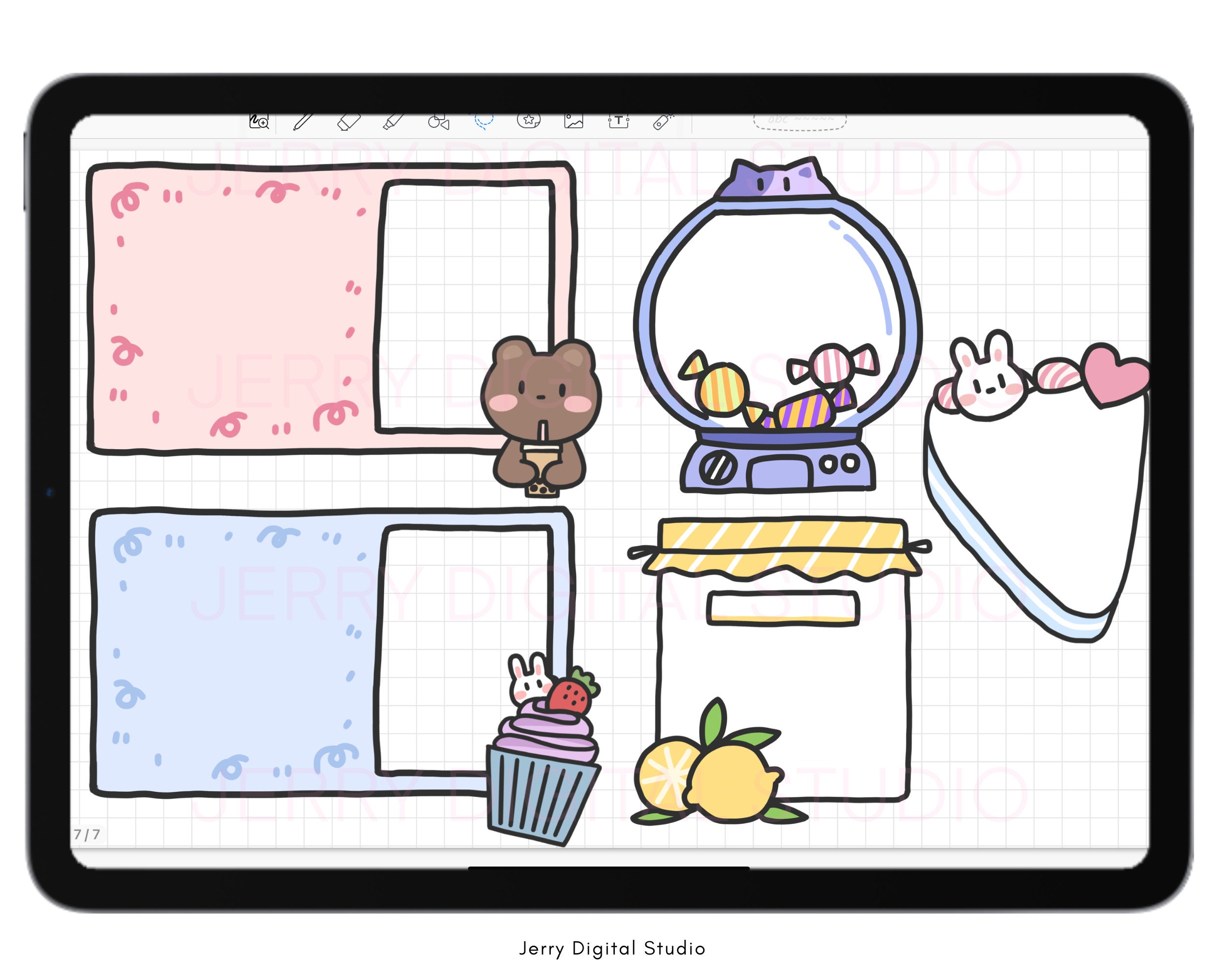 Kawaii Daily Digital Stickers goodnotes Digital Sticker cute Etsy