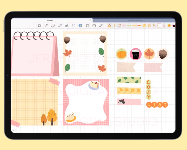 Digital Sticker Book Cute Planner Stickers autumn Digital - Etsy