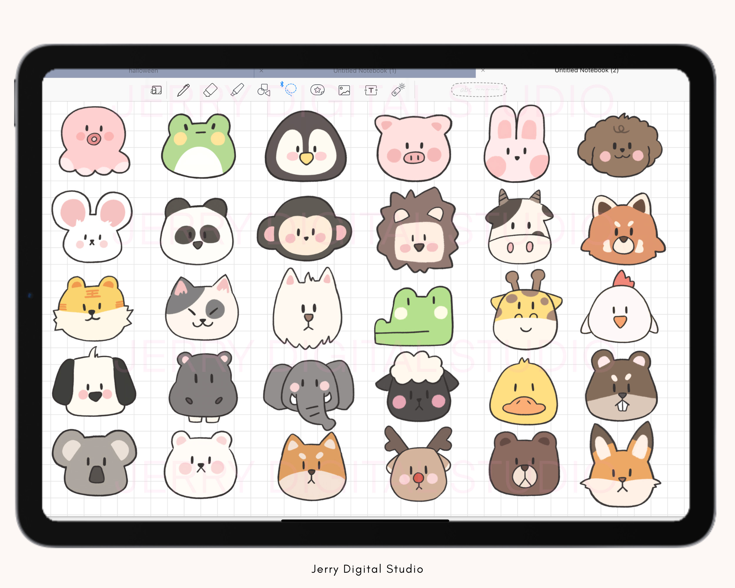 Kawaii Digital Sticker Pack | Cute Sticker | Animal Stickers | Daily ...