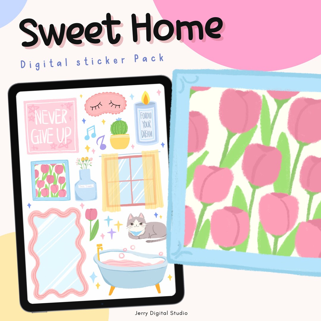 Sweet Home Digital Sticker Pack | Goodnotes Planner Stickers (PNG) - Etsy