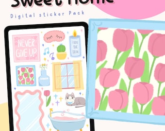 Sweet Home Digital Sticker Pack | Goodnotes Planner Stickers (PNG)