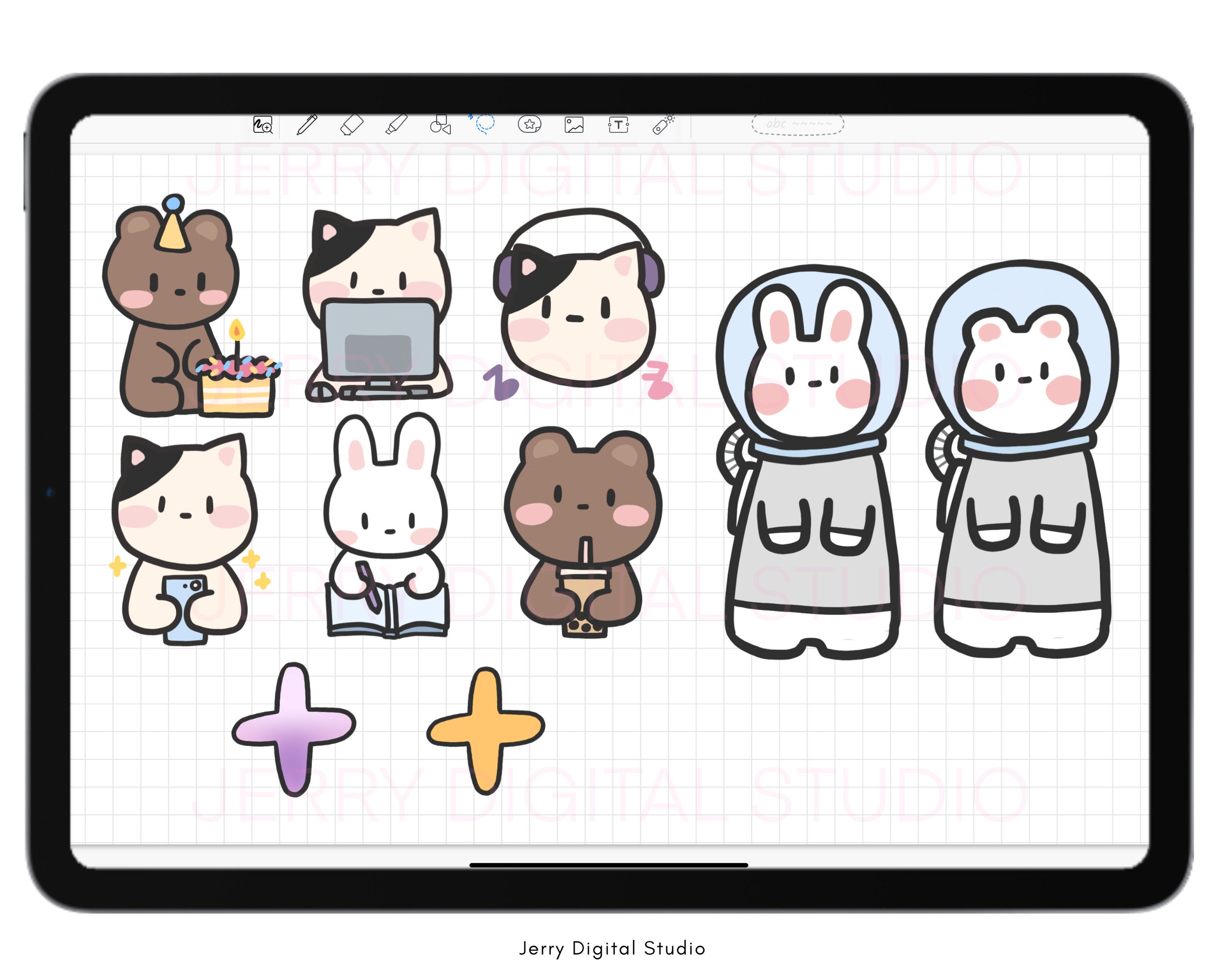 Kawaii Daily Digital Stickers goodnotes Digital Sticker cute Etsy