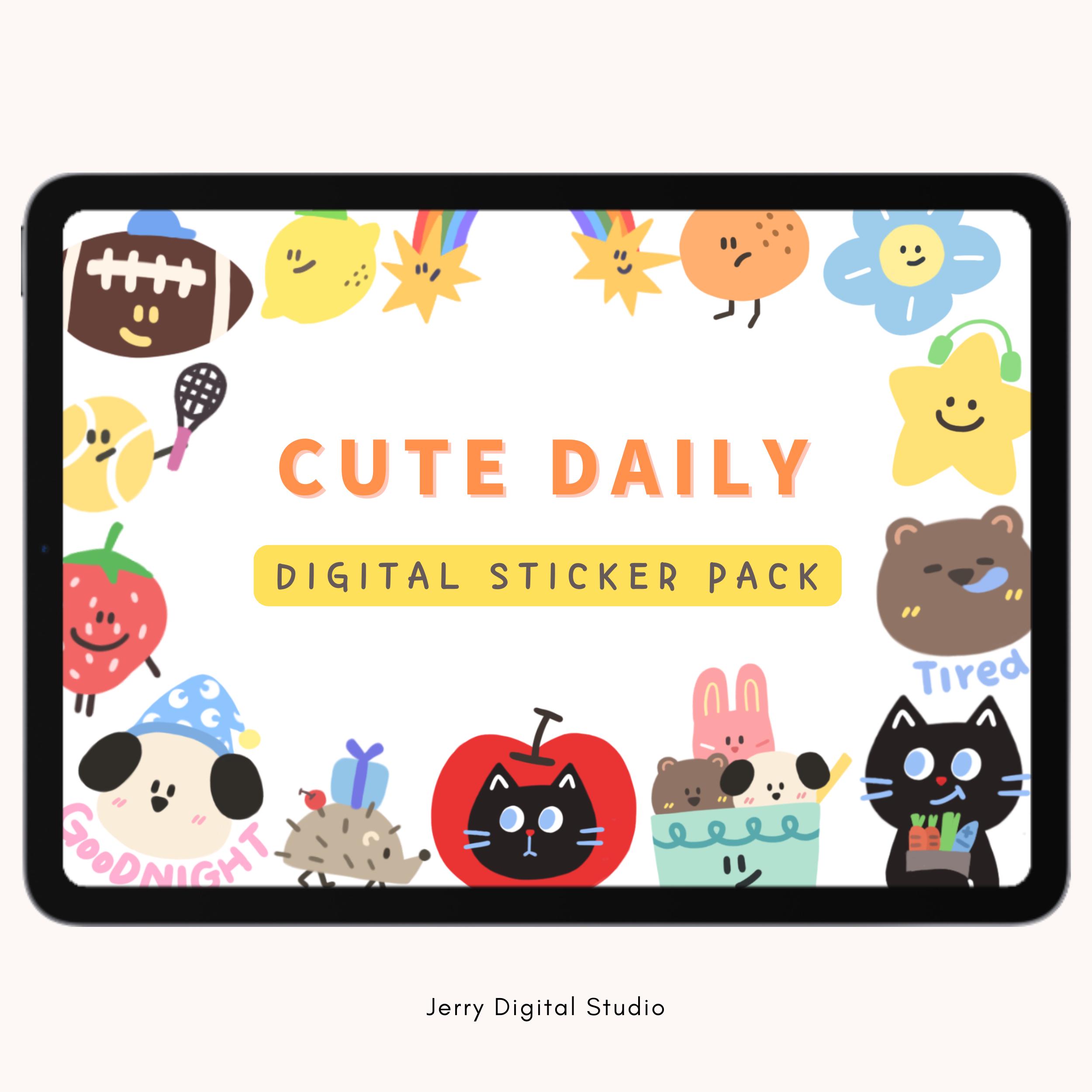 100+ Cute Daily Digital Stickers |goodnotes Digital Sticker |kawaii ...