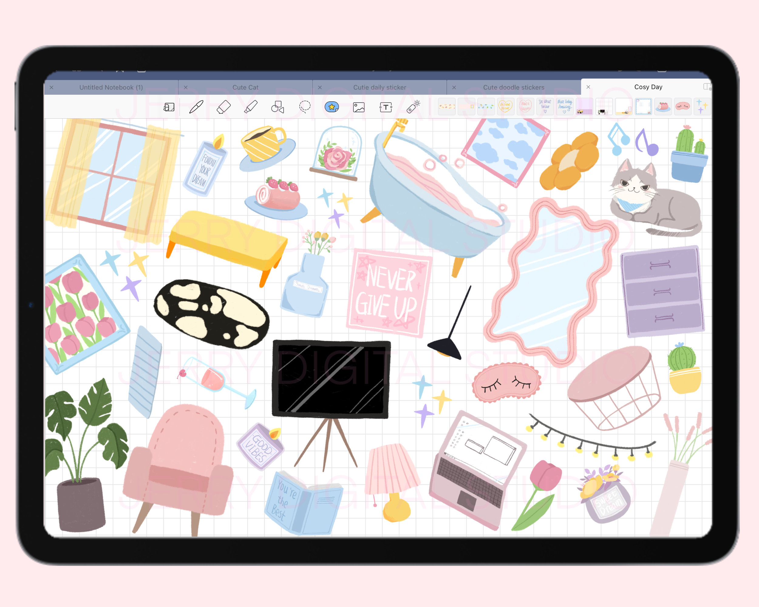 Sweet Home Digital Sticker Pack | Goodnotes Planner Stickers (PNG) - Etsy