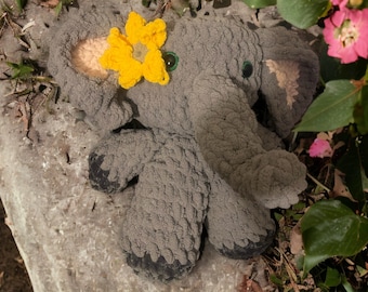 Crochet Plushie Sunflower Elephant