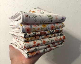 Toallitas faciales de algodón con diseño floral, discos desmaquillantes reutilizables