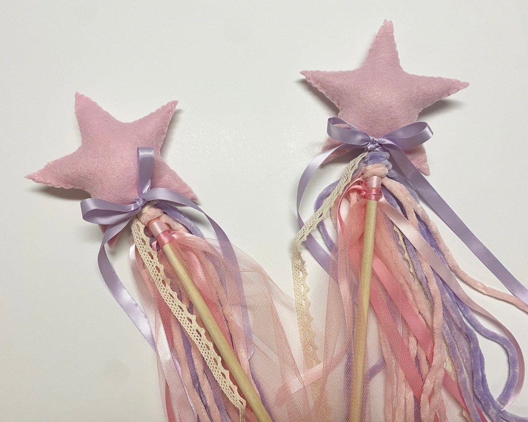 Varita De Estrella Brillante Con Purpurina Y Lazos Para Princesas | 30 Cm De Largo | Ideal Para Fiestas, Cumpleaños Y Cosplay | Accesorio Mágico Para Niñas