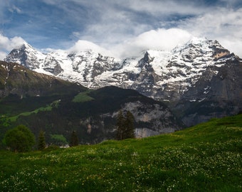 Eiger, Mönch y Jungfrau Impresión de bellas artes/lienzo/arte de pared de metal