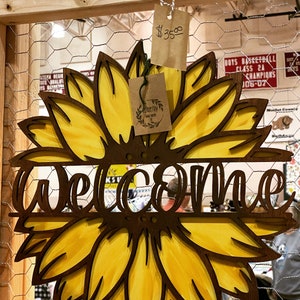 Sunflower Welcome Door Hanger