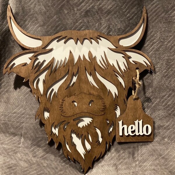 Highland Cow Door Hanger