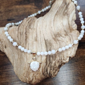 Handmade Shell Necklace, Mosaic Turtle Necklace, River Shell Necklace, Handmade Turtle Necklace, Ocean Necklace, Handmade Ocean Jewelry