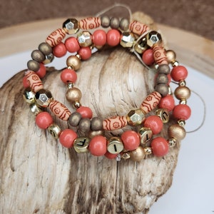 Pulseiras boho empilháveis feitas à mão, pulseiras boho empilháveis para ela, conjunto de pulseiras boho, conjunto de joias boho para ela