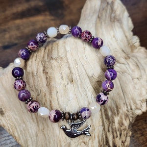 Handmade Jasper Bracelet, Gemstone Beaded Bracelet, Purple Jasper Bracelet, Healing Bracelet, Stone Healing Bracelet