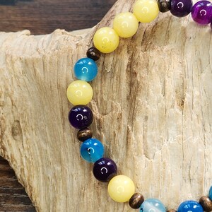 Pulsera de prosperidad hecha a mano, pulsera de jade amarillo, pulsera de ágata, pulsera de piedras preciosas hecha a mano, joyería de riqueza, joyería de abundancia
