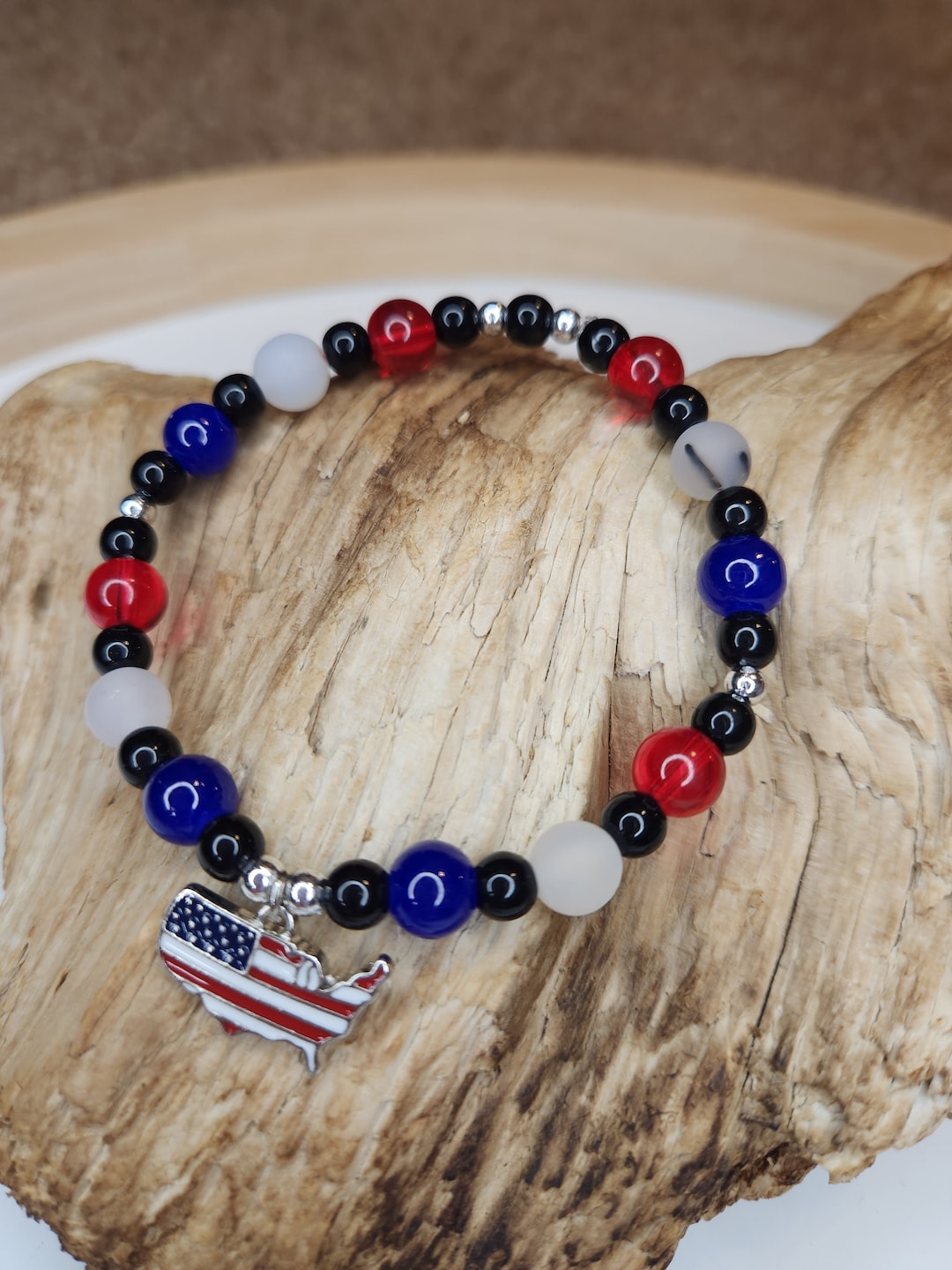 Men's Patriotic Bracelet, Men's USA Bracelet, Veterans Bracelet ...