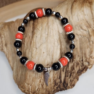 Biker Bracelet, Motorcycle Bracelet, Handmade Charm Bracelet, Handmade Beaded Bracelet for Her