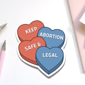 Keep Abortion Safe and legal Sticker für Laptop | Niedliche Pro-Choice Conversation Hearts Aufkleber für Handyhülle | Reproduktionsrechte unterstützen