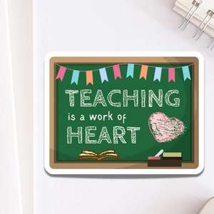 Lehre ist eine Arbeit des Herzens Süßer Tafel Aufkleber für Laptop | Schulanfang Geschenk für neuen Lehrer | Bildung Aufkleber für Wasserflasche