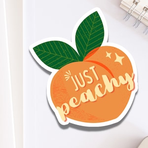 Just Peachy Niedlicher kleiner Aufkleber für Handyhülle | Obst Aufkleber für Party | Kleiner Pfirsich Scrapbook Sticker