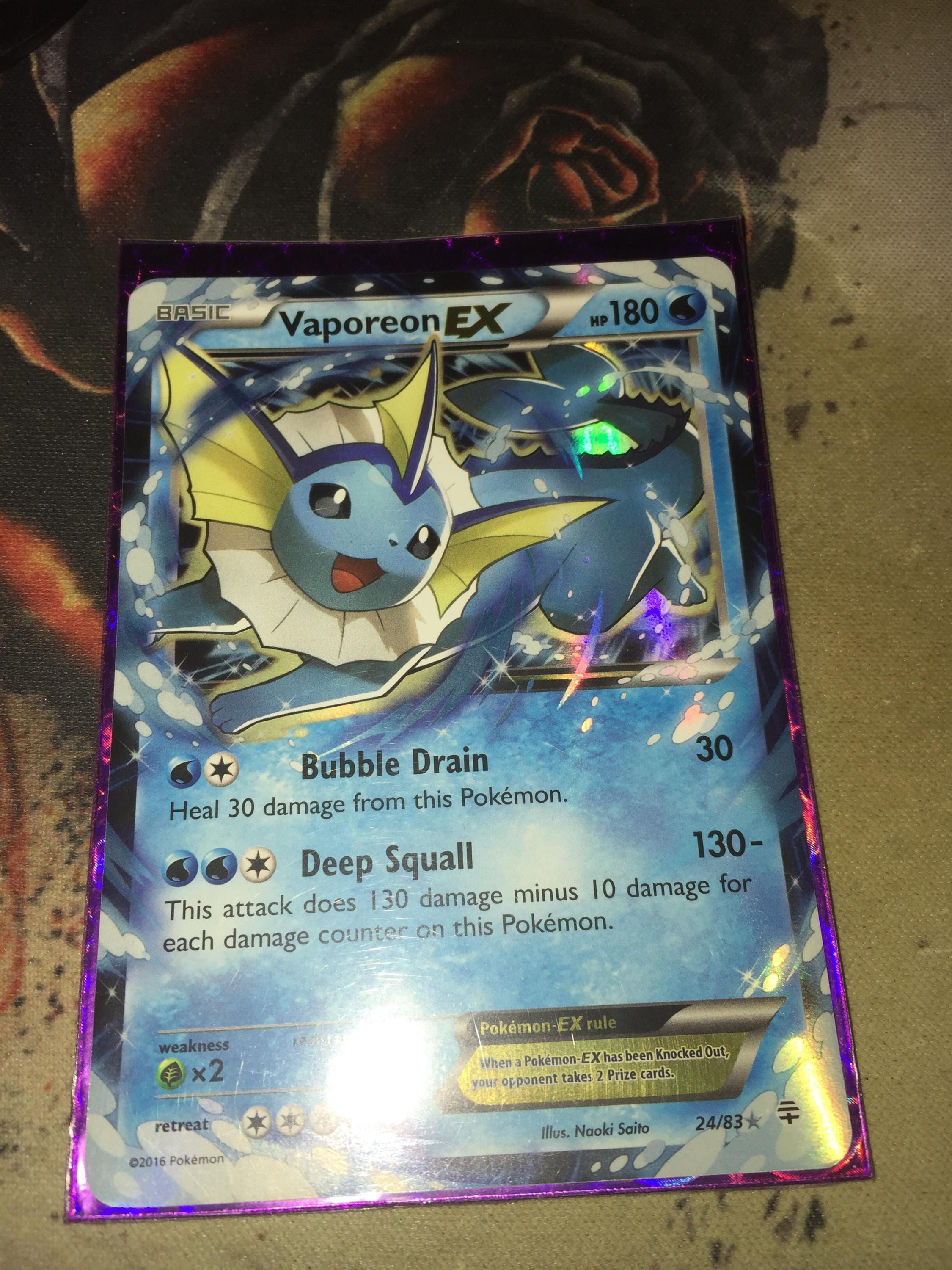 Vaporeon EX Foil Rare 24/83 - Etsy