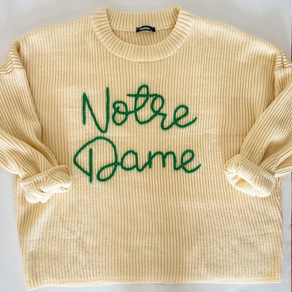 Notre Dame Hand Embroidered Sweater