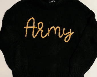 Army Hand Embroidered Sweater