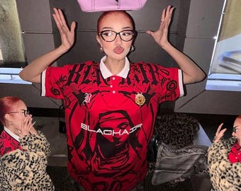 Maglietta oversize da calcio rossa