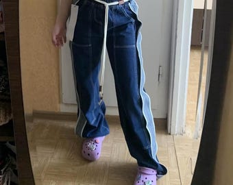 Seil Hohe Taille Baggy Denim Hose