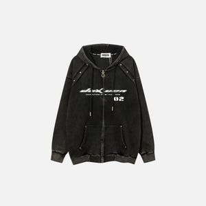 The Omniscient Black Zipper Hoodie