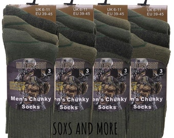 6 Pairs Mens Army Military Socks Thermal Hiking Boots Combat warm UK 6-11 / EU 40-45